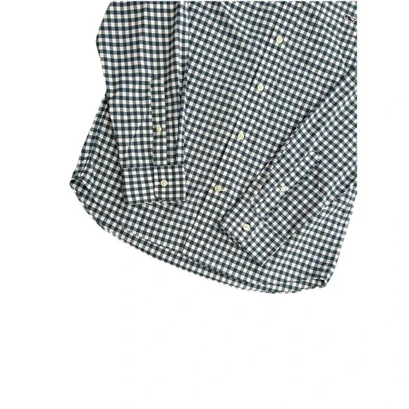 Vineyard Vines OTG Blue‎ Gingham Check Shirt S NWT Stretch Quick Dry Nylon